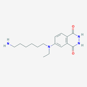 molecular formula C16H24N4O2 B1229494 6-[(6-Aminohexyl)(ethyl)amino]-2,3-dihydrophthalazine-1,4-dione CAS No. 66612-32-6