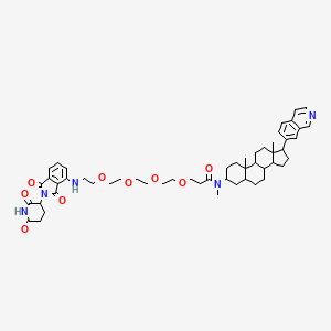 3-[2-[2-[2-[2-[[2-(2,6-dioxopiperidin-3-yl)-1,3-dioxoisoindol-4-yl]amino]ethoxy]ethoxy]ethoxy]ethoxy]-N-(17-isoquinolin-7-yl-10,13-dimethyl-2,3,4,5,6,7,8,9,11,12,14,15,16,17-tetradecahydro-1H-cyclopenta[a]phenanthren-3-yl)-N-methylpropanamide