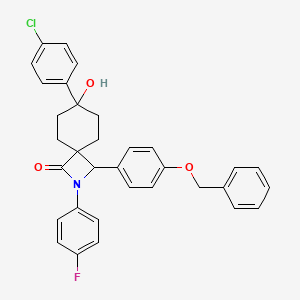 molecular formula C33H29ClFNO3 B12295046 (3R,4beta,7alpha)-7-(4-chlorophenyl)-2-(4-fluorophenyl)-7-hydroxy-3-[4-(phenylMethoxy)phenyl]-2-azaspiro[3.5]nonan-1-one 