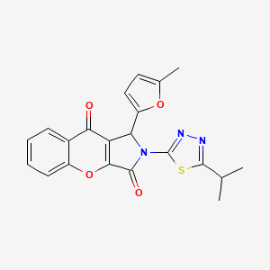 molecular formula C21H17N3O4S B1229505 1-(5-methyl-2-furanyl)-2-(5-propan-2-yl-1,3,4-thiadiazol-2-yl)-1H-[1]benzopyrano[2,3-c]pyrrole-3,9-dione 