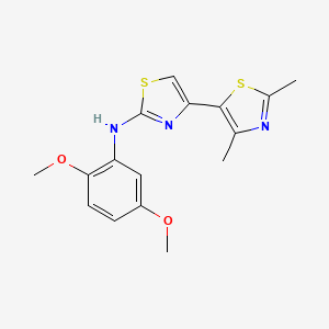 molecular formula C16H17N3O2S2 B1229509 N-(2,5-dimethoxyphenyl)-4-(2,4-dimethyl-5-thiazolyl)-2-thiazolamine 