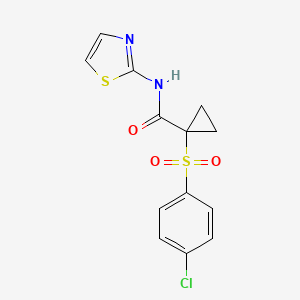 molecular formula C13H11ClN2O3S2 B1229513 1-(4-chlorophenyl)sulfonyl-N-(2-thiazolyl)-1-cyclopropanecarboxamide 