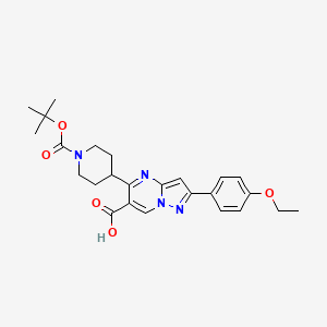 2-(4-Ethoxyphenyl)-5-[1-[(2-methylpropan-2-yl)oxy-oxomethyl]-4-piperidinyl]-6-pyrazolo[1,5-a]pyrimidinecarboxylic acid