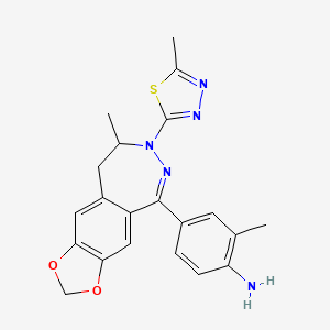 2-methyl-4-[8-methyl-7-(5-methyl-1,3,4-thiadiazol-2-yl)-8,9-dihydro-[1,3]dioxolo[4,5-h][2,3]benzodiazepin-5-yl]aniline