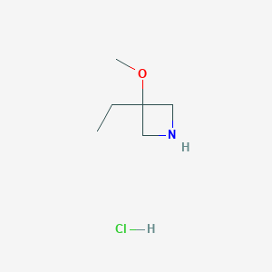 molecular formula C6H14ClNO B12295165 3-Ethyl-3-methoxyazetidine hydrochloride 
