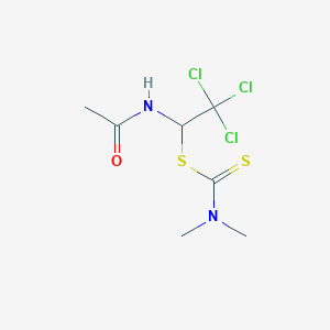 N,N-dimethylcarbamodithioic acid (1-acetamido-2,2,2-trichloroethyl) ester
