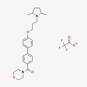 [4-[4-[3-(2,5-Dimethylpyrrolidin-1-yl)propoxy]phenyl]phenyl]-morpholin-4-ylmethanone;2,2,2-trifluoroacetic acid