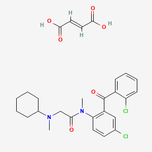 (E)-but-2-enedioic acid;N-[4-chloro-2-(2-chlorobenzoyl)phenyl]-2-[cyclohexyl(methyl)amino]-N-methylacetamide