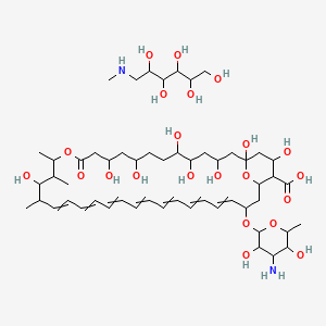 33-(4-Amino-3,5-dihydroxy-6-methyloxan-2-yl)oxy-1,3,5,6,9,11,17,37-octahydroxy-15,16,18-trimethyl-13-oxo-14,39-dioxabicyclo[33.3.1]nonatriaconta-19,21,23,25,27,29,31-heptaene-36-carboxylic acid;6-(methylamino)hexane-1,2,3,4,5-pentol