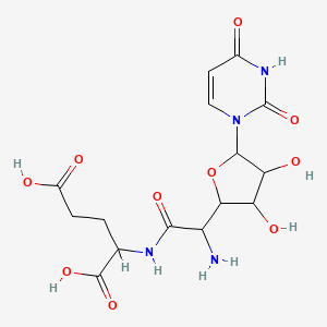 molecular formula C15H20N4O10 B12295346 2-[[2-Amino-2-[5-(2,4-dioxopyrimidin-1-yl)-3,4-dihydroxyoxolan-2-yl]acetyl]amino]pentanedioic acid 