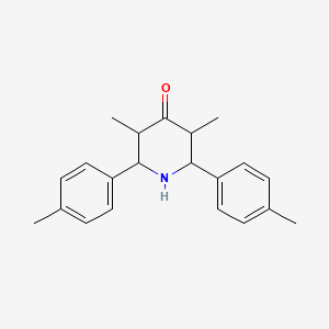 molecular formula C21H25NO B1229538 3,5-Dimethyl-2,6-bis(4-methylphenyl)piperidin-4-one 