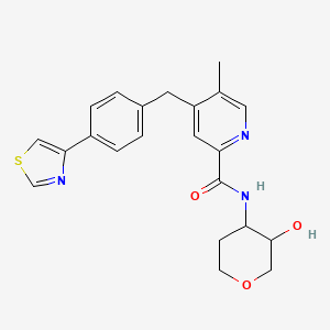 molecular formula C22H23N3O3S B12295389 N-(3-hydroxyoxan-4-yl)-5-methyl-4-[[4-(1,3-thiazol-4-yl)phenyl]methyl]pyridine-2-carboxamide 