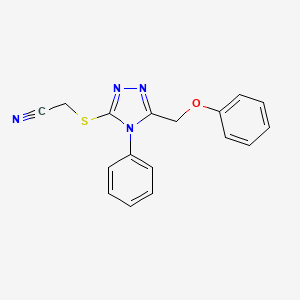 2-[[5-(Phenoxymethyl)-4-phenyl-1,2,4-triazol-3-yl]thio]acetonitrile