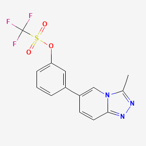 molecular formula C14H10F3N3O3S B12295400 3-(3-Methyl-[1,2,4]triazolo[4,3-a]pyridin-6-yl)phenyl trifluoromethanesulfonate 