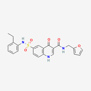 6-[(2-ethylphenyl)sulfamoyl]-N-(2-furanylmethyl)-4-oxo-1H-quinoline-3-carboxamide