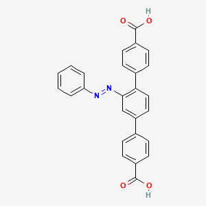 molecular formula C26H18N2O4 B12295425 4-[4-(4-carboxyphenyl)-3-phenyldiazenylphenyl]benzoic acid 