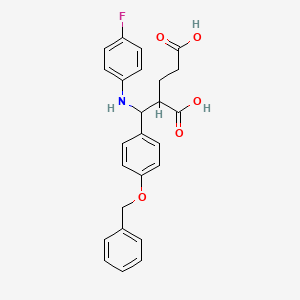 2-[(4-Fluoroanilino)-(4-phenylmethoxyphenyl)methyl]pentanedioic acid