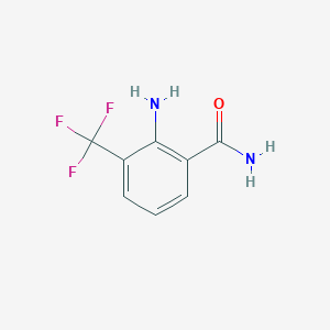 molecular formula C8H7F3N2O B12295441 2-Amino-3-(trifluoromethyl)benzamide 