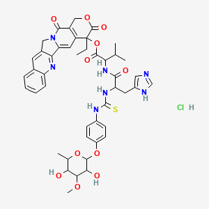 L-Valine, N-[[[4-[(6-deoxy-3-O-methyl-b-L-galactopyranosyl)oxy]phenyl]amino]thioxomethyl]-L-histidyl-, (4S)-4-ethyl-3,4,12,14-tetrahydro-3,14-dioxo-1H-pyrano[3',4'