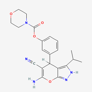 3-(6-Amino-5-cyano-3-isopropyl-1,4-dihydropyrano[2,3-c]pyrazol-4-yl)phenyl morpholine-4-carboxylate