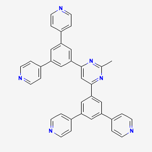 molecular formula C37H26N6 B12295480 4,6-Bis(3,5-di(pyridin-4-yl)phenyl)-2-methylpyrimidine 