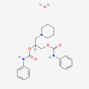 molecular formula C22H29N3O5 B12295495 3-Piperidino-1,2-propanediol dicarbanilate (ester) monohydrate CAS No. 51552-99-9