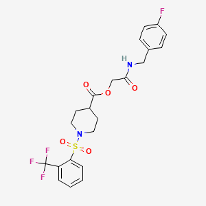 1-[2-(Trifluoromethyl)phenyl]sulfonyl-4-piperidinecarboxylic acid [2-[(4-fluorophenyl)methylamino]-2-oxoethyl] ester