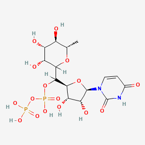molecular formula C15H24N2O16P2 B1229557 [[(2S,3S,4R,5R)-5-(2,4-dioxopyrimidin-1-yl)-3,4-dihydroxyoxolan-2-yl]-[(3R,4R,5R,6S)-3,4,5-trihydroxy-6-methyloxan-2-yl]methyl] phosphono hydrogen phosphate CAS No. 30174-43-7