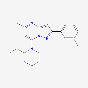 molecular formula C21H26N4 B1229561 7-(2-Ethyl-1-piperidinyl)-5-methyl-2-(3-methylphenyl)pyrazolo[1,5-a]pyrimidine 