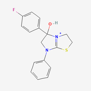 molecular formula C17H16FN2OS+ B1229562 5-(4-fluorophenyl)-7-phenyl-3,6-dihydro-2H-imidazo[2,1-b]thiazol-4-ium-5-ol 