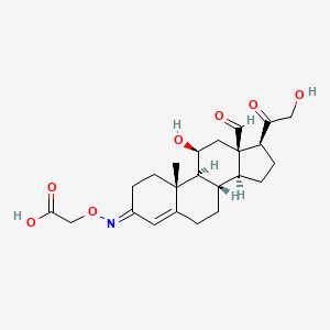 2-[(E)-[(8S,9S,10R,11S,13R,14S,17S)-13-formyl-11-hydroxy-17-(2-hydroxyacetyl)-10-methyl-1,2,6,7,8,9,11,12,14,15,16,17-dodecahydrocyclopenta[a]phenanthren-3-ylidene]amino]oxyacetic acid