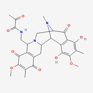 N-[(16,19-dihydroxy-7,18-dimethoxy-6,17,21-trimethyl-5,8,14-trioxo-11,21-diazapentacyclo[11.7.1.02,11.04,9.015,20]henicosa-4(9),6,15(20),16,18-pentaen-10-yl)methyl]-2-oxopropanamide