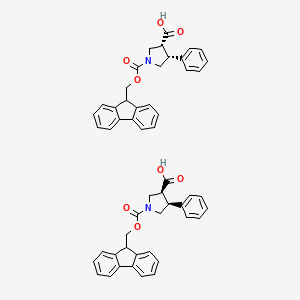 molecular formula C52H46N2O8 B12295657 rel-(3R,4R)-1-(((9H-fluoren-9-yl)methoxy)carbonyl)-4-phenylpyrrolidine-3-carboxylic acid 