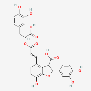 (2S,3S)-4-[(E)-3-[(1R)-1-carboxy-2-(3,4-dihydroxyphenyl)ethoxy]-3-oxoprop-1-enyl]-2-(3,4-dihydroxyphenyl)-7-hydroxy-2,3-dihydro-1-benzofuran-3-carboxylic acid