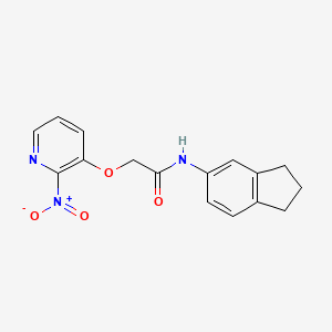 N-(2,3-dihydro-1H-inden-5-yl)-2-[(2-nitro-3-pyridinyl)oxy]acetamide