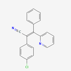 molecular formula C20H13ClN2 B1229575 2-(4-Chlorophenyl)-3-phenyl-3-(2-pyridinyl)acrylonitrile CAS No. 94546-56-2