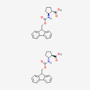 molecular formula C42H42N2O8 B12295763 rel-(1S,2S)-2-((((9H-fluoren-9-yl)methoxy)carbonyl)amino)cyclopentane-1-carboxylic acid 