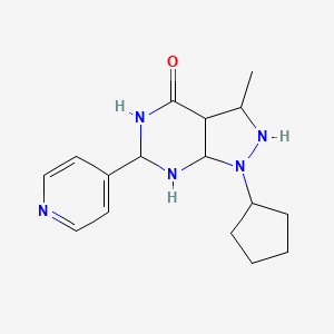 molecular formula C16H23N5O B12295775 1-cyclopentyl-3-methyl-6-pyridin-4-yl-3,3a,5,6,7,7a-hexahydro-2H-pyrazolo[3,4-d]pyrimidin-4-one 