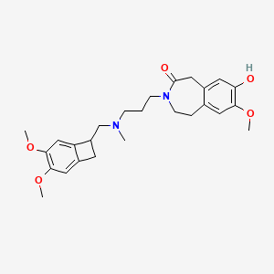 molecular formula C26H34N2O5 B12295777 3-[3-[(3,4-dimethoxy-7-bicyclo[4.2.0]octa-1,3,5-trienyl)methyl-methylamino]propyl]-7-hydroxy-8-methoxy-2,5-dihydro-1H-3-benzazepin-4-one 