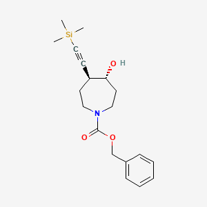 molecular formula C19H27NO3Si B12295782 rac-benzyl (4R,5S)-4-hydroxy-5-((trimethylsilyl)ethynyl)azepane-1-carboxylate 