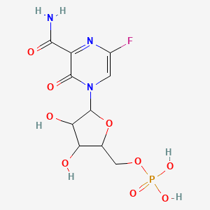 molecular formula C10H13FN3O9P B12295787 [5-(3-Carbamoyl-5-fluoro-2-oxopyrazin-1-yl)-3,4-dihydroxyoxolan-2-yl]methyl dihydrogen phosphate 