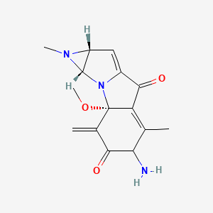 molecular formula C15H17N3O3 B12295825 (1S,3S,5R)-11-amino-1-methoxy-4,10-dimethyl-13-methylidene-2,4-diazatetracyclo[7.4.0.02,7.03,5]trideca-6,9-diene-8,12-dione 