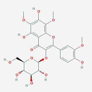 molecular formula C24H26O14 B12295848 4H-1-Benzopyran-4-one, 3-(beta-D-glucopyranosyloxy)-5,7-dihydroxy-2-(4-hydroxy-3-methoxyphenyl)-6,8-dimethoxy- CAS No. 77133-42-7