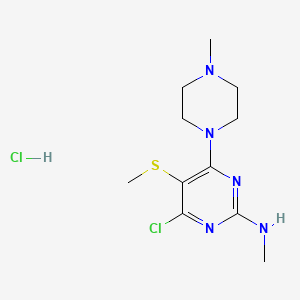 molecular formula C11H19Cl2N5S B1229594 2-Methylamino-4-N-methylpiperazino-5-methylthio-6-chloropyrimidine hydrochloride CAS No. 74039-21-7
