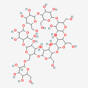 5,10,15,20,30,35-Hexakis(hydroxymethyl)-25-[[3,4,5-trihydroxy-6-(hydroxymethyl)oxan-2-yl]oxymethyl]-2,4,7,9,12,14,17,19,22,24,27,29,32,34-tetradecaoxaoctacyclo[31.2.2.23,6.28,11.213,16.218,21.223,26.228,31]nonatetracontane-36,37,38,39,40,41,42,43,44,45,46,47,48,49-tetradecol