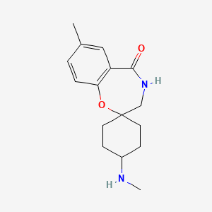 molecular formula C16H22N2O2 B12295992 7-methyl-4'-(methylamino)-3,4-dihydro-5H-spiro[benzo[f][1,4]oxazepine-2,1'-cyclohexan]-5-one 