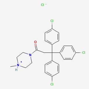 molecular formula C26H26Cl4N2O B12296000 1-Methyl-4-[3,3,3-tris(4-chlorophenyl)propionyl]piperazinium chloride CAS No. 1949-07-1