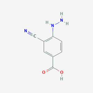 molecular formula C8H7N3O2 B12296007 3-Cyano-4-hydrazinylbenzoic acid 