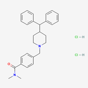 molecular formula C28H34Cl2N2O B1229603 Benzenamine, 4-((4-(diphenylmethyl)-1-piperidinyl)methyl)-N,N-dimethyl-, dihydrochloride CAS No. 64358-99-2