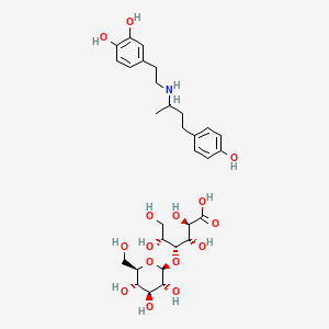 4-[2-[4-(4-hydroxyphenyl)butan-2-ylamino]ethyl]benzene-1,2-diol; (2R,3S,4R,5R)-2,3,5,6-tetrahydroxy-4-[(2S,3R,4S,5S,6R)-3,4,5-trihydroxy-6-(hydroxymethyl)oxan-2-yl]oxy-hexanoic acid